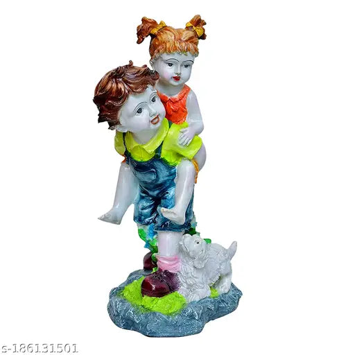 Poly resin handcrafted Indian couple figurine for home decor, perfect gift for Valentine's Day, birthday, or office warming