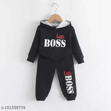 Cotton blend sweatshirt with printed boss design for kids' fashion, size range from 0-1 to 5-6 years, India origin