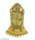 Gold polyresin Balaji statue, intricately handcrafted by SCULPO MANIA for home office temple