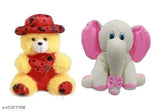 Multi-color mixed animal plush toys: elephant, Motu Patlu, Pikachu, Minion, pink teddy, blue teddy, red teddy, parrot, Ganesha, Krishna, Hanuman, unicorn, penguin, turtle, panda, horse, lion, tiger, Doraemon, rabbit, love teddy, heart teddy, "I love you" panda teddy combo, kids' soft plush stuffed toys. India origin