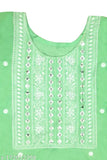 Pista color embroidery kurti with sharara set for women & girls, rayon fabric, three-quarter sleeves, vibrant Indian ethnic wear
