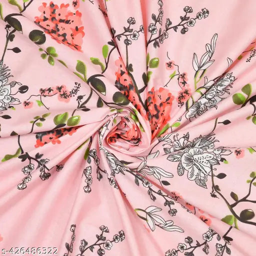 Haus & Kinder Victorian Summer Dream Pink 100% Cotton Double Bedsheet (Regular Quality) with Complimentary 2 Pillow Covers, ideal for adult sleep in summer, machine washable, made in India