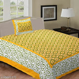 Trendy single bed cotton flat sheets set, Jaipuri pattern, 180 thread count, ideal for summer, adult use