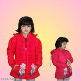 Warm hooded chiffon jacket for baby girls (12-18M), cute design, soft cozy winter wear