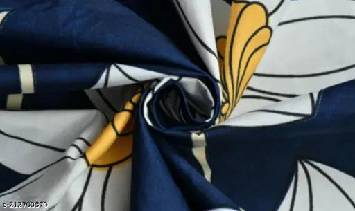 Pure cotton double bedsheet & pillow covers, floral print, regular quality, adult-ideal for mild winter, made in India