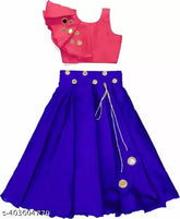 Yellow Taffeta Silk embellished Lehenga & crop top, sleeveless Western wear for girls aged 2-15, India origin