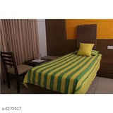 Trendy cotton single bedsheets & pillow cover (140 thread count, 90x60 size), India-made home linen set for bedroom