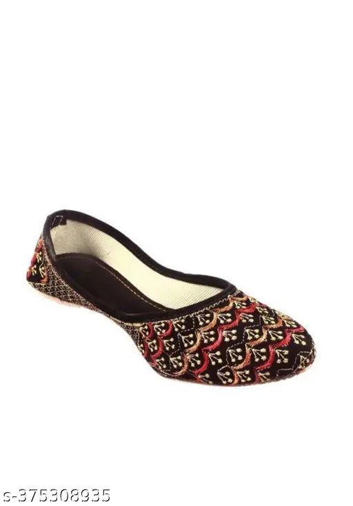 Velvet embellished ballerina flats with ankle loop fastenings in sizes IND-4 to IND-9. Indian handcrafted fashionable bellies footwear