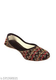 Velvet embellished ballerina flats with ankle loop fastenings in sizes IND-4 to IND-9. Indian handcrafted fashionable bellies footwear