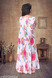 Nayra printed georgette gown, long sleeves, size 9-10 years