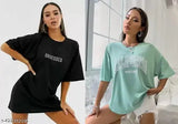 Cotton oversized printed t-shirt combo pack for women, stylish fit and trendy design on India-made apparel