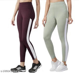 Striped stretchable Lycra jeggings for workout, Earth Joy brand, size 28-40 inch