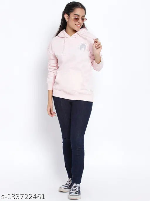 Breathable cotton blend hoodie with printed lil tomatoes design for kids aged 7-16 years, pink color