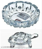Glass Crystal Tortoise with Plate for Good Luck - Vastu product, Indian origin