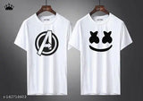 Fancy designer cotton-blend men's t-shirt, short sleeves, printed pattern. Multiple sizes available