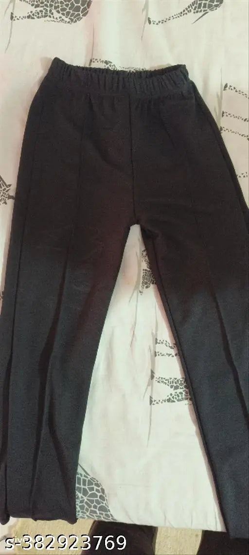 Cotton blend bottom - Trasuser Bottam Black, solid black men's pants from India