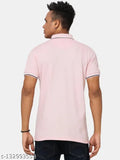 Short sleeve cotton polo t-shirt for men, printed design on navy blue background