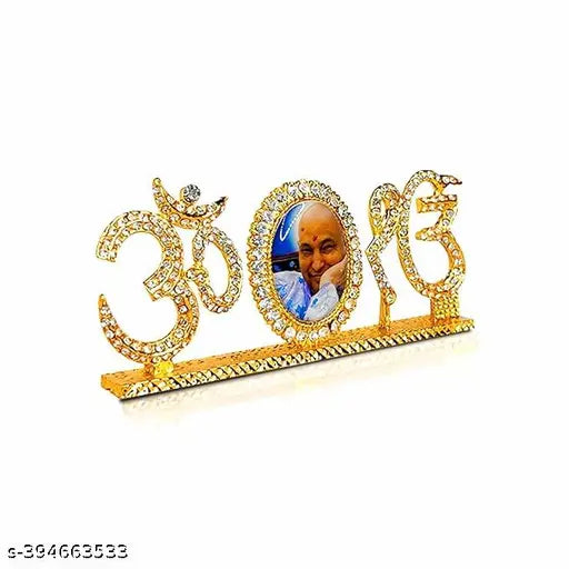 Multicolor Car Swaroop Guruji Rhinestone Idol, small size 4 x 9.5 cm for home and car decor