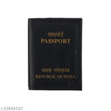 Black PU leather travel organizer for men and women, solid design with 1 compartment for passports
