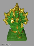 Green Poly Resin Goddess Varahi Idol, 11CM height Indian mythology deity figurine