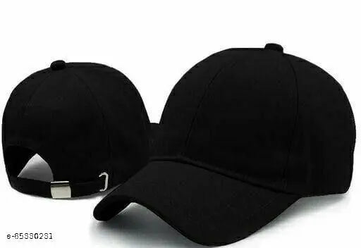 Solid cotton baseball caps, adjustable and available in pairs for men & women - Indian-made sportswear