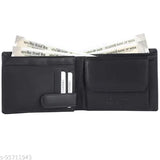 Black genuine leather men's wallet, durable bi-fold design with 6 card slots, 2 currency pockets, 3 secret compartments, and coin pocket. Ideal for organizing essentials in stylish black leather crafted by Singhi Exports. Perfect gifting solution for Diwali, birthdays, or special occasions. Made in India