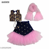 Pink kids embroidered Lahenga Choli set, size 12-18 months, made with soft materials and non-harmful fabrics for children's skin