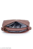 PU sling bag for women, solid net pattern, 2 compartments, free size, Indian origin