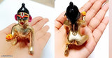 Golden Brass Krishna Idol - Laddu Gopal, India Origin