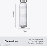 Transparent food-grade glass water bottles, leak-proof cap, perfect for fridge milk, smoothie, juice, travel (pack of 3)