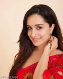 Red Georgette printed saree with free size unstitched blouse piece, India origin