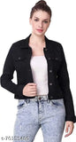 Trendy denim plane full sleeve cotton jacket & waistcoat, solid women's/girls'/ladies' clothing in India