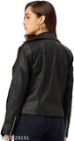 Faux leather full sleeve black jacket for women, comfortable and stylish PREEGO design
