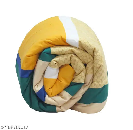 Cotton reversible single bed AC comforter, vacuum packed - India, ideal for cooling summer nights