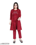 Trendy cotton jumpsuit set for party & casual wear, solid design, three-quarter sleeves, XS, M, L, XL (Indian size)