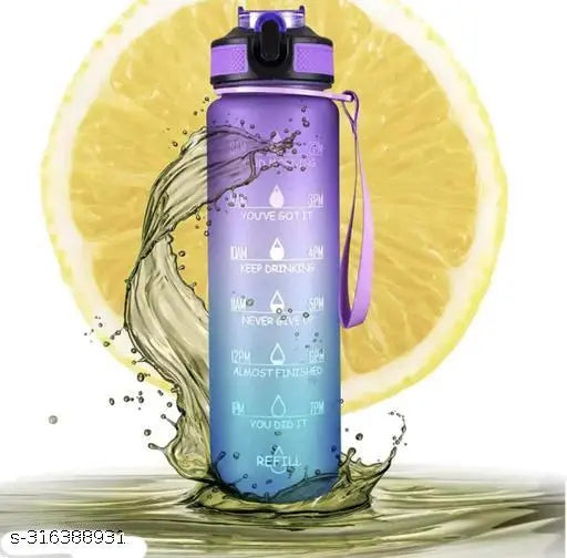 Motivation bottle - BPA-free sports water bottle for outdoor activities and health, with smooth grip and fruit infusion filter, holds 32 oz (1000 ml)