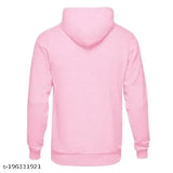 Cotton full sleeve kids pink hoodie, varsity style crew neck sweatshirt for active play