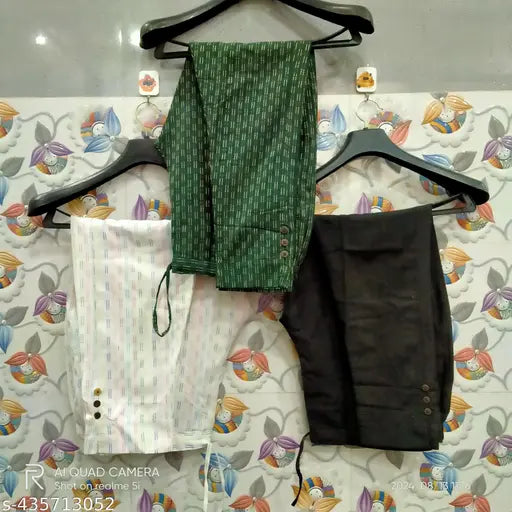 Solid cotton 3pc combo, sizes S-XXXL for versatile clothing from India