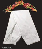 White Chikankari cotton pants, 100% cotton, elastic waistband, dual pocket