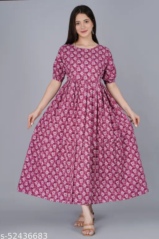 Cotton printed short-sleeved kurti, stylish and elegant for women, Indian origin