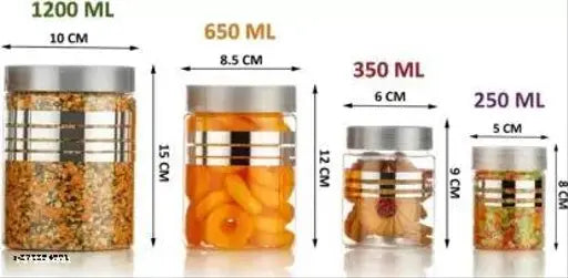 Airtight Plastic Containers (Set of 24): 250ml, 350ml, 650ml, 1200ml, BPA Free, Silver Line Print Design