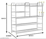 Stainless steel kitchen organizer, WINSTAR wall mount utensil rack (31x30 inches) with plate & cutlery stand and glass holders