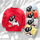 Polycotton printed dog design sweatshirt for kids (18-24 Months - 10 Years), India