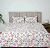 Microfiber cotton king size bedsheet, 108x108 inches with multicolor pillow covers - soft and breathable summer flat sheets for adults