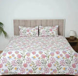 Microfiber cotton king size bedsheet, 108x108 inches with multicolor pillow covers - soft and breathable summer flat sheets for adults