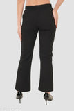 Classic Designer flared polycotton trousers, office-ready women's trousers, solid net, size 26-38 (W26 L38), India origin