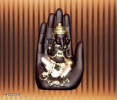 Stylish poly resin Palm Ganesh idol for home Pooja room decor, trending showpiece 2024