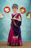 South Indian art silk lehenga for girls, unstitched, solid pattern with jacquard stitch, long sleeves, free size (waist 50m, length 50m, dupatta 1.8m), India origin
