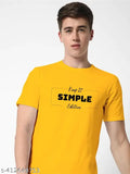 Men's cotton blend round neck T-shirt, printed typography design, soft and breathable jersey fabric