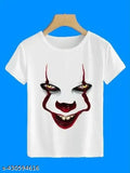 High-quality men's polyester half sleeve T-shirt with printed design, durable and moisture-wicking